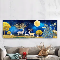 THE HANDMADE FLAIR Modern Blue Abstract Wooden Wall Art-picture-36