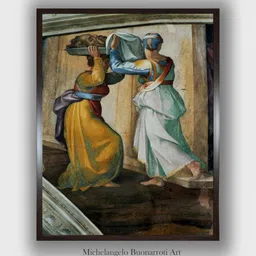The Art House Beige & Yellow The Sistine Chapel Wooden Framed Painting Wall Art-image-25