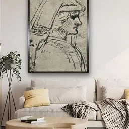 The Art House Grey & Black Young Man Painting Wooden Framed Wall Art-picture-36