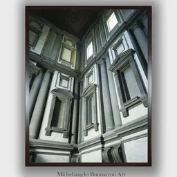 The Art House Grey Decorative Laurentian Library Wooden Framed Canvas Painting Wall Art-image-0