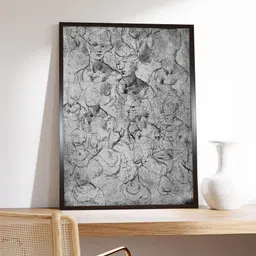 The Art House Grey & Black Studies for a Half Length Female Figure Wood Framed Wall Art-picture-24