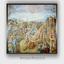 The Art House Blue & Yellow Crucifixion of St. Peter Wooden Framed Photographs Wall Art-image-13