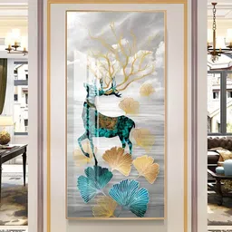 THE HANDMADE FLAIR Brown & Blue Abstract Wooden Wall Art-picture-16