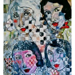 Inephos Pink & Blue Shades Of Me Canvas Wall Painting-picture-41