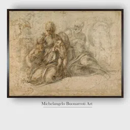 The Art House Brown The Holy Family Wooden Framed Canvas Painting Wall Art-picture-26