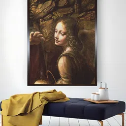 The Art House Brown & Gold toned The Virgin of the Rocks Canvas Painting Wall Art-image-61