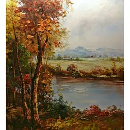 Inephos Yellow & Blue Tangerine Autumn Canvas Wall Painting-picture-32