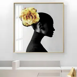 THE HANDMADE FLAIR  Black & Gold Toned Abstract Wooden Wall Art-image-96