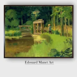 The Art House Black & Green In a Park Wooden Framed Canvas Painting Wall Art-picture-21