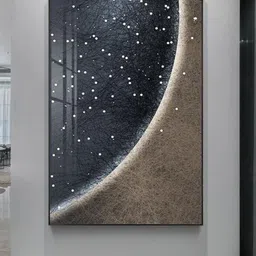 THE HANDMADE FLAIR Black & Beige 2 Pieces Abstract Wooden Paintings Wall Art-image-93