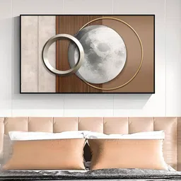 THE HANDMADE FLAIR Beige Abstract Sun Moon Wall Art-picture-38