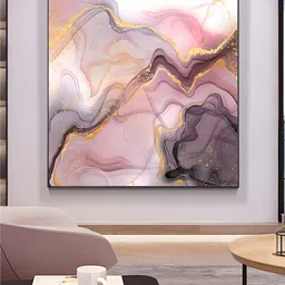 THE HANDMADE FLAIR Purple & Pink Abstract Framed Painting Wall Art-image-78