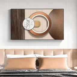 THE HANDMADE FLAIR Brown & White Canvas Abstract Painting Wall Art-image-9