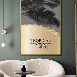 THE HANDMADE FLAIR Black & Gold-Toned Abstract Wooden Wall Art-image-66