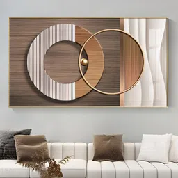 THE HANDMADE FLAIR White & Brown Wooden Framed Canvas Painting Wall Art-image-83