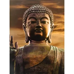 Inephos Brown & Green Canvas Beautiful Buddha Religious Wall Painting-image-83