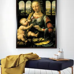 The Art House Brown & Green Madonna & Carnation Canvas Painting Wall Art-picture-11