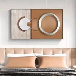 THE HANDMADE FLAIR Beige & Brown Abstract Wooden Wall Art-picture-18