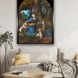 The Art House Brown & Blue The Virgin Of The Rocks Canvas Painting Wall Art-picture-15