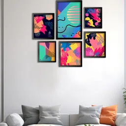 999Store Blue & Pink 6 Pieces Painted Wall Arts-picture-40