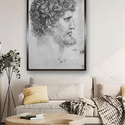 The Art House Grey Profile To The Right Of An Bearded Man Canvas Painting Wall Art-picture-10