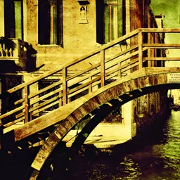 Inephos Yellow & Brown Canvas Vintage Venice Italy Painting Wall Arts-picture-13