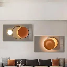 THE HANDMADE FLAIR Grey & Brown 2 Pieces Wood Abstract Architectural Painting Wall Arts-image-25