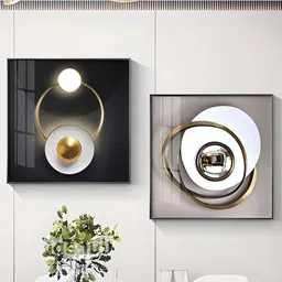 THE HANDMADE FLAIR 2 Pcs Black & White Abstract Framed Painting Wall Art-image-50