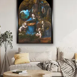 The Art House Blue & BrownThe Virgin Of The Rocks Painting-picture-11