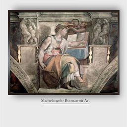 The Art House Beige & Brown Sistine Chapel Ceiling Wooden Framed Painting Wall Art-picture-28