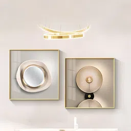 THE HANDMADE FLAIR Beige & Grey 2 Pieces Abstract Wooden Wall Arts-picture-36