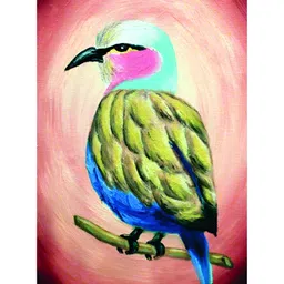 Inephos Green & Pink Birds and Animals Canvas Painting Unframed Wall Art-image-20