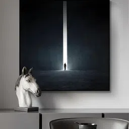 THE HANDMADE FLAIR Black & White Abstract Printed Wooden Wall Art-picture-26