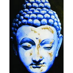 Inephos Blue & Green Lord Buddha Printed Canvas Wall Painting-picture-32