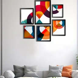 999Store White & Red 6 Pieces Painted Wall Arts-picture-24