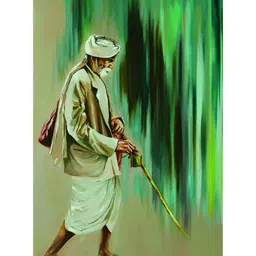 Inephos Green & White Old Man Art Canvas Wall Painting-picture-33