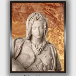 The Art House Orange & Off White Pieta Wooden Framed Painting Wall Art-image-14