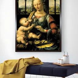 The Art House Black Madonna and Carnation Wooden Painting Wall Art-image-35