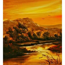 Inephos Orange & Yellow Peace Printed Canvas Wall Painting-picture-17