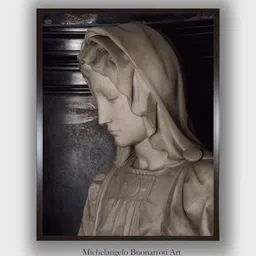 The Art House Beige & Grey The Virgin Wooden Framed Canvas Painting Wall Art-image-35