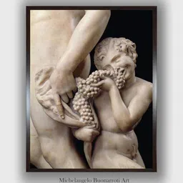 The Art House Beige & Black The Drunkenness of Bacchus Wooden Framed Painting Wall Art-picture-25