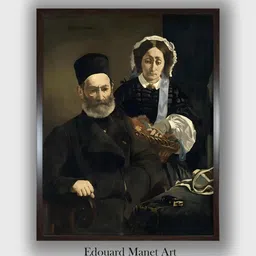 The Art House Black Monsieur and Madame Auguste Manet Wooden Framed Painting Wall Art-image-17
