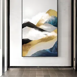 THE HANDMADE FLAIR Mountains In The Clouds Abstract Painting Wall Art-picture-12