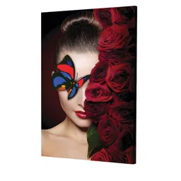 Art Street Beige & Red Roses Canvas Painting Wall Art image 3