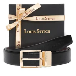 LOUIS STITCH Men Textured Leather Reversible Formal Belt image 5