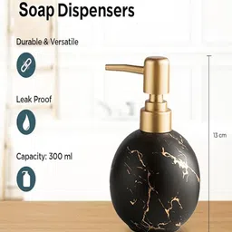 Kuber Industries Abstract Ceramic Liquid Soap Dispenser - 300 ml image 4