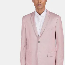 AD By Arvind Men Pink Self Design Slim-Fit Blazers-picture-34