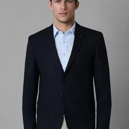 Louis Philippe Notched Lapel Collar Slim-Fit Single-Breasted Formal Blazer image 1