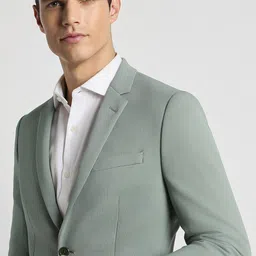 Peter England Elite Self-Design Single-Breasted Slim-Fit Formal Blazer image 5