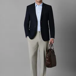 Louis Philippe Notched Lapel Collar Slim-Fit Single-Breasted Formal Blazer image 5